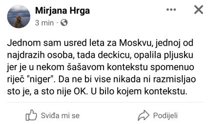 Mirjana Hrga aktivna je na Facebooku