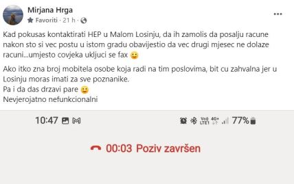 Mirjana Hrga pokušala kontaktirati HEP