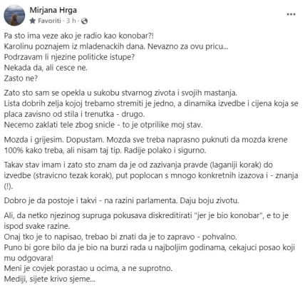 Mirjana Hrga o mužu Karoline Vidović Krišto