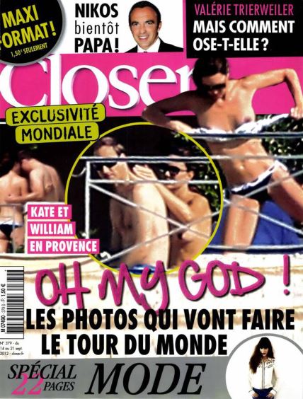 Golišave fotografije Kate Middleton osvanule su na naslovnici francuskog tabloida 2012.