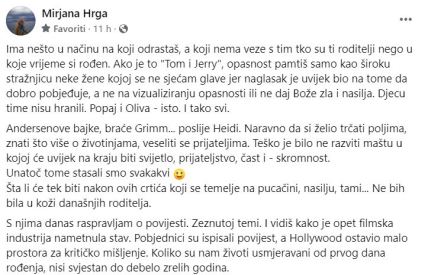 Mirjana Hrga je aktivna na Facebooku