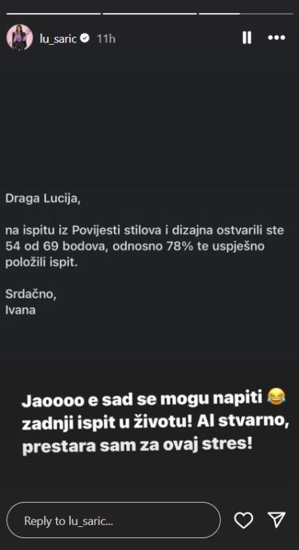 Lucija Šarić položila ispit