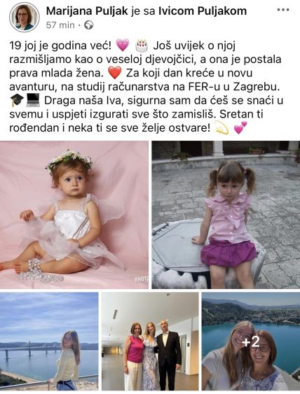 Kći Marijane i Ivice Puljka proslavila 19. rođendan